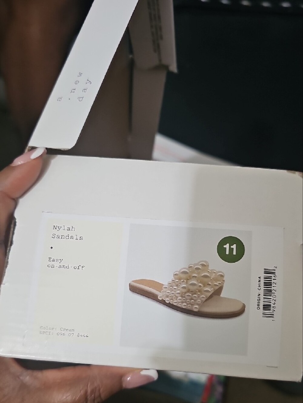 Women's Pearl Embellished White Slide Sandals - Picture 7 of 8